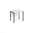 Maestro 25 straight desk 800mm x 600mm - black H-frame leg and white top
