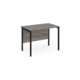 Maestro 25 straight desk 1000mm x 600mm - black H-frame leg and grey oak top