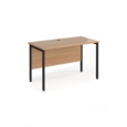 Maestro 25 straight desk 1200mm x 600mm - black H-frame leg and beech top