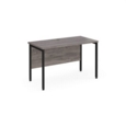 Maestro 25 straight desk 1200mm x 600mm - black H-frame leg and grey oak top