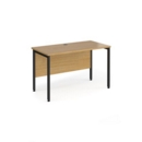 Maestro 25 straight desk 1200mm x 600mm - black H-frame leg and oak top