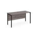 Maestro 25 straight desk 1400mm x 600mm - black H-frame leg and grey oak top