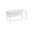 Maestro 25 straight desk 1400mm x 600mm - white H-frame leg and white top
