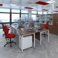 Maestro 25 straight desk 1600mm x 600mm with 2 drawer pedestal - white H-frame leg and beech top