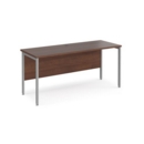 Maestro 25 straight desk 1600mm x 600mm - silver H-frame leg and walnut top