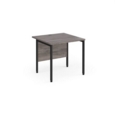 Maestro 25 straight desk 800mm x 800mm - black H-frame leg and grey oak top
