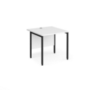 Maestro 25 straight desk 800mm x 800mm - black H-frame leg and white top