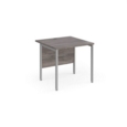 Maestro 25 straight desk 800mm x 800mm - silver H-frame leg and grey oak top