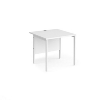Maestro 25 straight desk 800mm x 800mm - white H-frame leg and white top