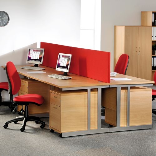 Momento left hand ergonomic desk 1400mm - silver cantilever frame and white top