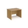 Maestro 25 straight desk 1000mm x 800mm - oak top with panel end leg