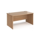 Maestro 25 straight desk 1400mm x 800mm - beech top with panel end leg
