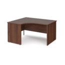 Maestro 25 left hand ergonomic desk 1400mm wide - walnut top with panel end leg