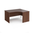 Maestro 25 right hand ergonomic desk 1400mm wide - walnut top with panel end leg