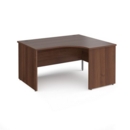 Maestro 25 right hand ergonomic desk 1400mm wide - walnut top with panel end leg