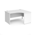 Maestro 25 right hand ergonomic desk 1400mm wide - white top with panel end leg