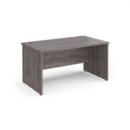 Maestro 25 straight desk 1400mm x 800mm - grey oak top with panel end leg