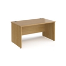 Maestro 25 straight desk 1400mm x 800mm - oak top with panel end leg