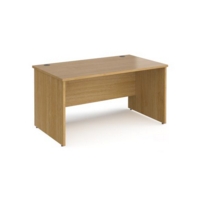 Maestro 25 straight desk 1400mm x 800mm - oak top with panel end leg