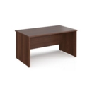 Maestro 25 straight desk 1400mm x 800mm - walnut top with panel end leg