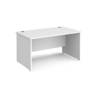 Maestro 25 straight desk 1400mm x 800mm - white top with panel end leg