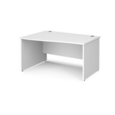 Maestro 25 left hand wave desk 1400mm wide - white top with panel end leg