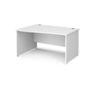 Maestro 25 left hand wave desk 1400mm wide - white top with panel end leg