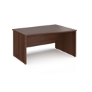 Maestro 25 right hand wave desk 1400mm wide - walnut top with panel end leg