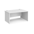Maestro 25 right hand wave desk 1400mm wide - white top with panel end leg