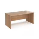 Maestro 25 straight desk 1600mm x 800mm - beech top with panel end leg