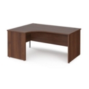 Maestro 25 left hand ergonomic desk 1600mm wide - walnut top with panel end leg