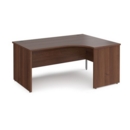 Maestro 25 right hand ergonomic desk 1600mm wide - walnut top with panel end leg
