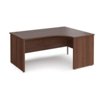 Maestro 25 right hand ergonomic desk 1600mm wide - walnut top with panel end leg