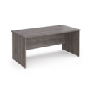 Maestro 25 straight desk 1600mm x 800mm - grey oak top with panel end leg