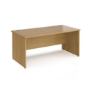 Maestro 25 straight desk 1600mm x 800mm - oak top with panel end leg