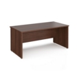 Maestro 25 straight desk 1600mm x 800mm - walnut top with panel end leg