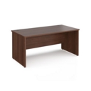 Maestro 25 straight desk 1600mm x 800mm - walnut top with panel end leg