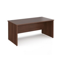 Maestro 25 straight desk 1600mm x 800mm - walnut top with panel end leg
