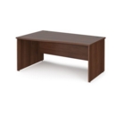Maestro 25 left hand wave desk 1600mm wide - walnut top with panel end leg