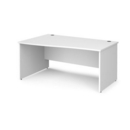 Maestro 25 left hand wave desk 1600mm wide - white top with panel end leg