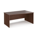 Maestro 25 right hand wave desk 1600mm wide - walnut top with panel end leg