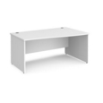 Maestro 25 right hand wave desk 1600mm wide - white top with panel end leg