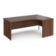 Maestro 25 right hand ergonomic desk 1800mm wide - walnut top with panel end leg