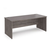 Maestro 25 straight desk 1800mm x 800mm - grey oak top with panel end leg