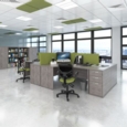 Maestro 25 straight desk 1800mm x 800mm with two x 3 drawer pedestals - beech top with panel end leg