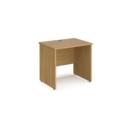 Maestro 25 straight desk 800mm x 600mm - oak top with panel end leg