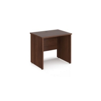 Maestro 25 straight desk 800mm x 600mm - walnut top with panel end leg