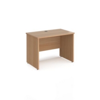 Maestro 25 straight desk 1000mm x 600mm - beech top with panel end leg