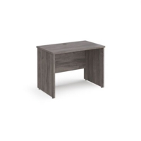 Maestro 25 straight desk 1000mm x 600mm - grey oak top with panel end leg