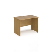Maestro 25 straight desk 1000mm x 600mm - oak top with panel end leg